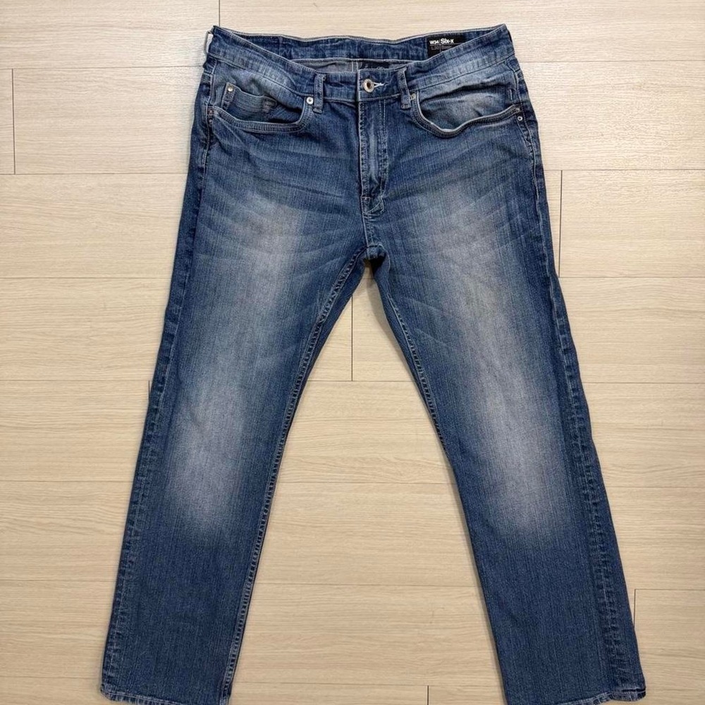 Buffalo David Bitton Dark Wash Basic Slim Straight Jeans Mens Size 34x30